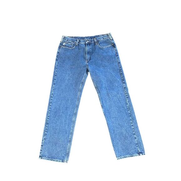 Vintage Carhartt Men's Straight Denim Jeans Blue Waist 40x34 - Picture 1 of 5